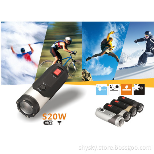 S20W WiFi Sports Camera 5.0MP Full HD 1080P Multi-function Camera 170 Degree Wide Angle DVR Waterproof 30M